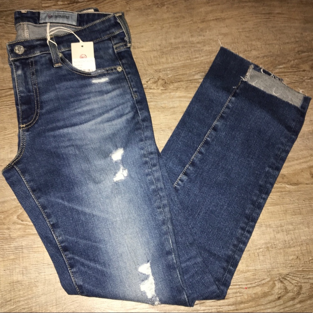 AG Adriano Goldschmied Blue Cropped Jeans